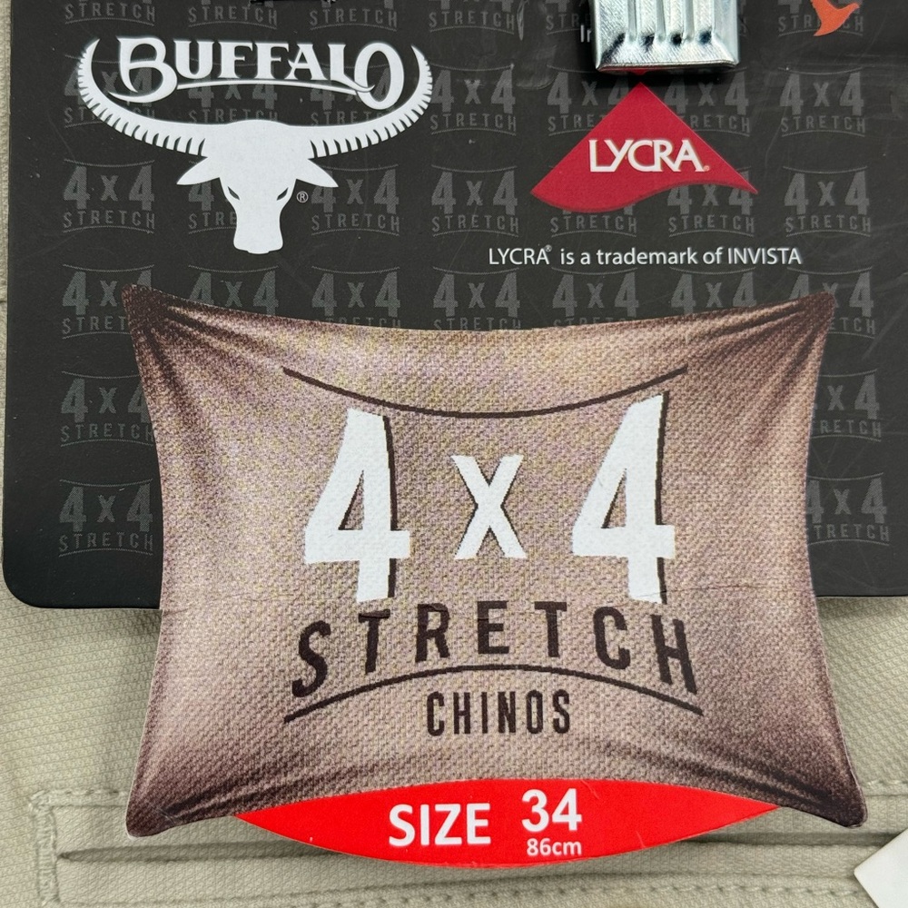 Buffalo 4x4 Stretch infused with Lycra men’s size 34 Slim Fit NWT Trouser - Picture 9 of 11